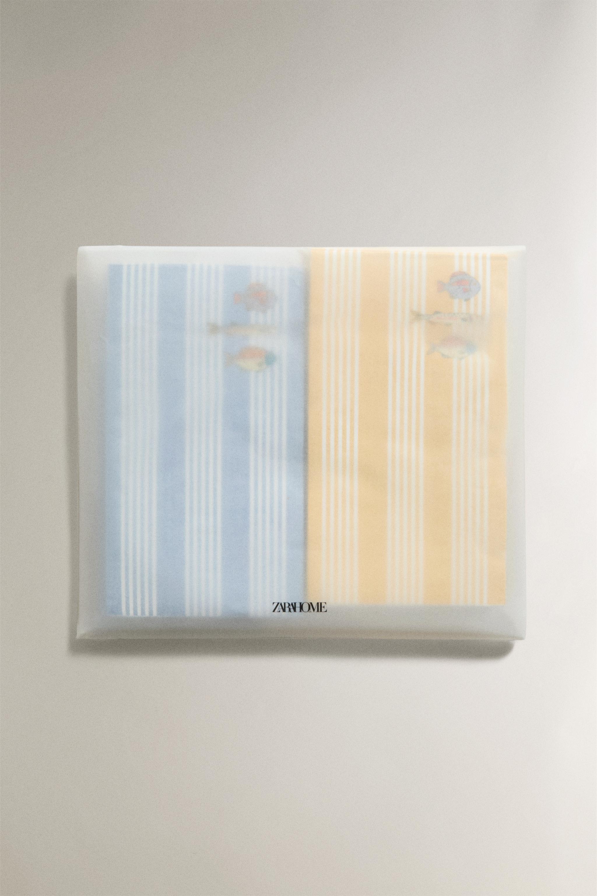 LOT DE 30 SERVIETTES DE TABLE EN PAPIER MOTIF POISSONS